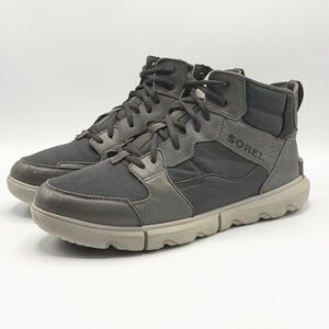 Sorel Men's Explorer Next Sneaker Mid Waterproof Shoes in a Grey and Black - US